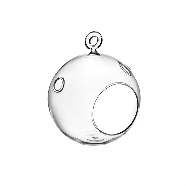 A.L.E Import Sfera Decorativa Natale Pendente Vetro H 115 Mm D 100 Mm