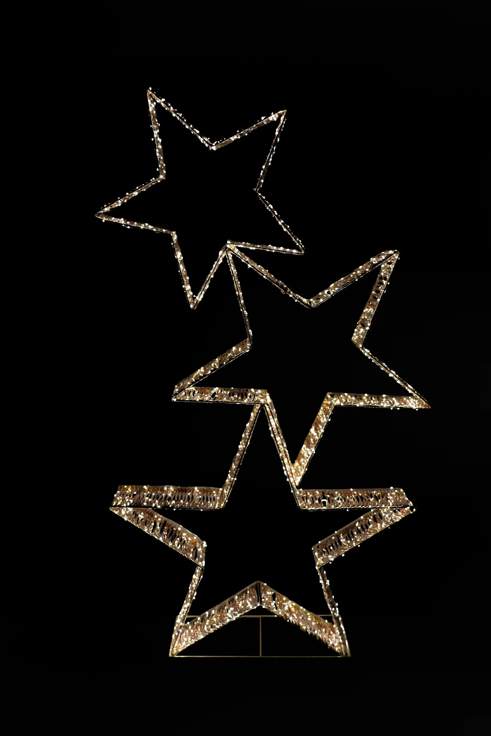 ARPIMEX Decorazione 3 Stelle di Natale 100 x 14 x 180 Cm con Led Luce Calda