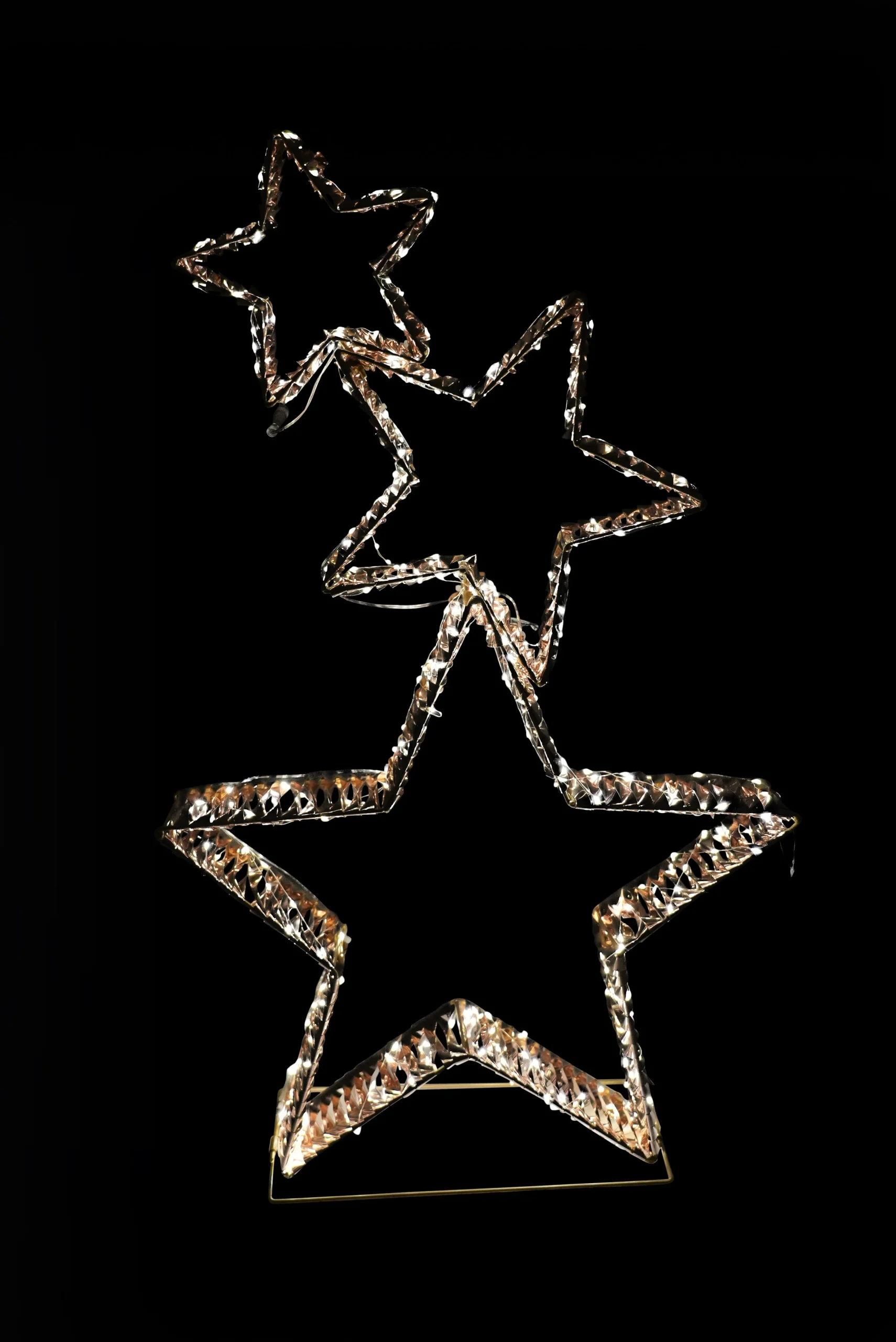 ARPIMEX Decorazione 3 Stelle di Natale con 350 Led  51 x 10 x 82 Cm Luce Calda Bianco