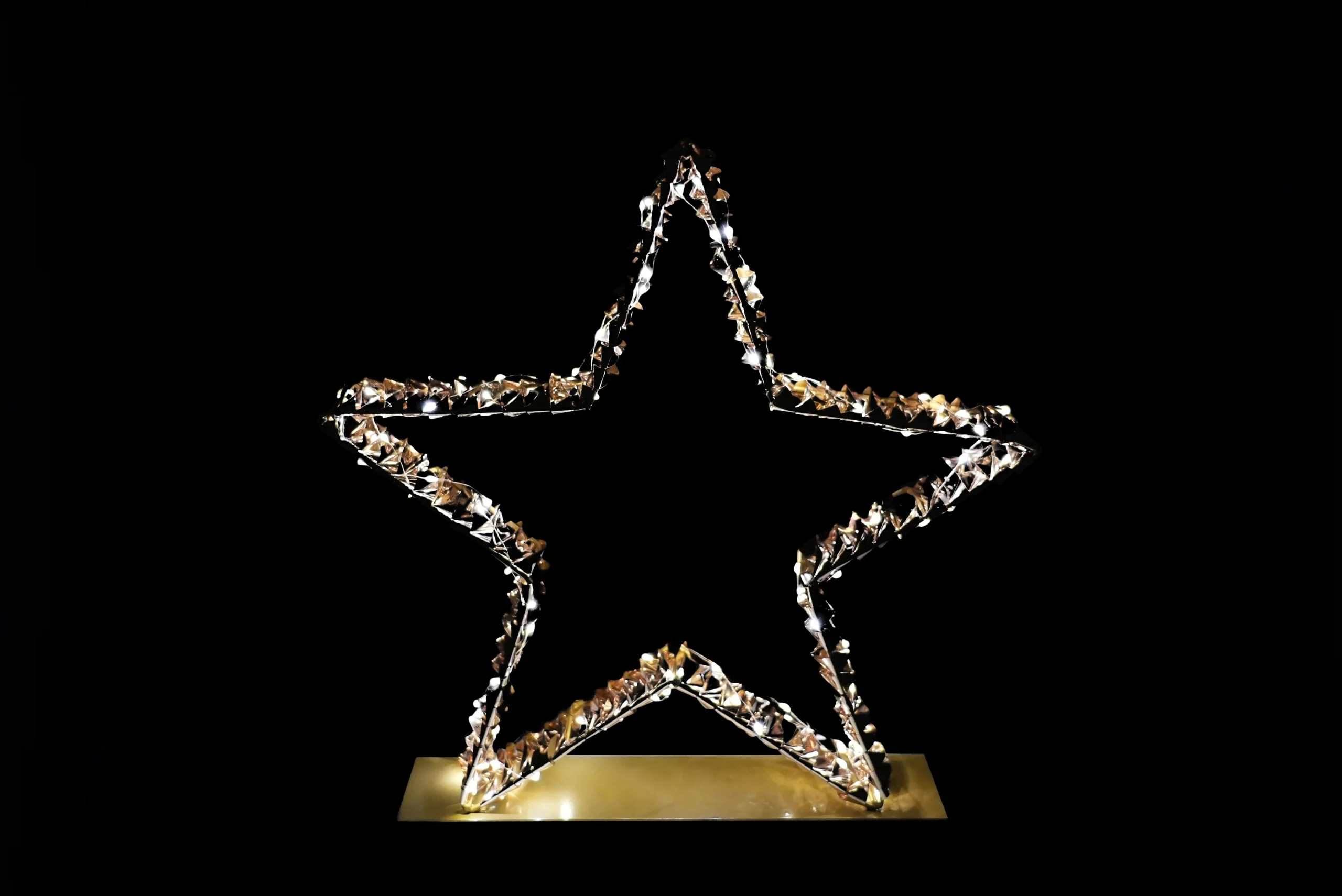 ARPIMEX Decorazione Stella di Natale con Base 40 x 6 x 38 Cm con 100 Led Luce Calda
