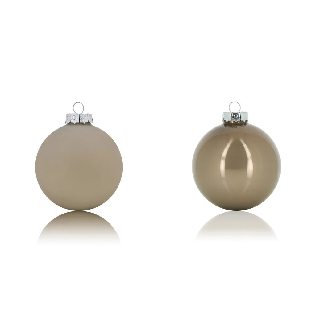 ARPIMEX Decorazione Box 36 Palle di Natale Vetro D 40 Mm Tortora