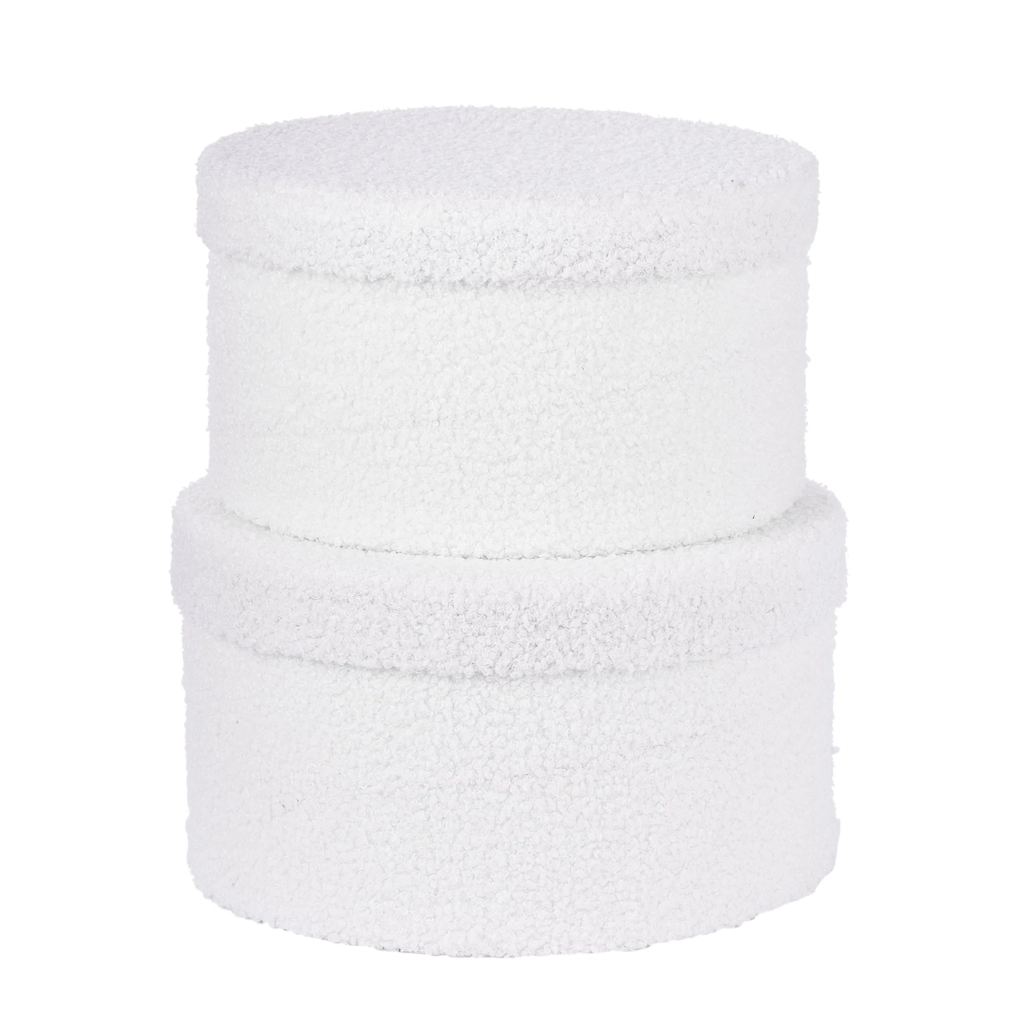 ARPIMEX Set Natale 2 Cappelliere con Pelliccia H 28,5 Cm D 28,5 Cm Bianco