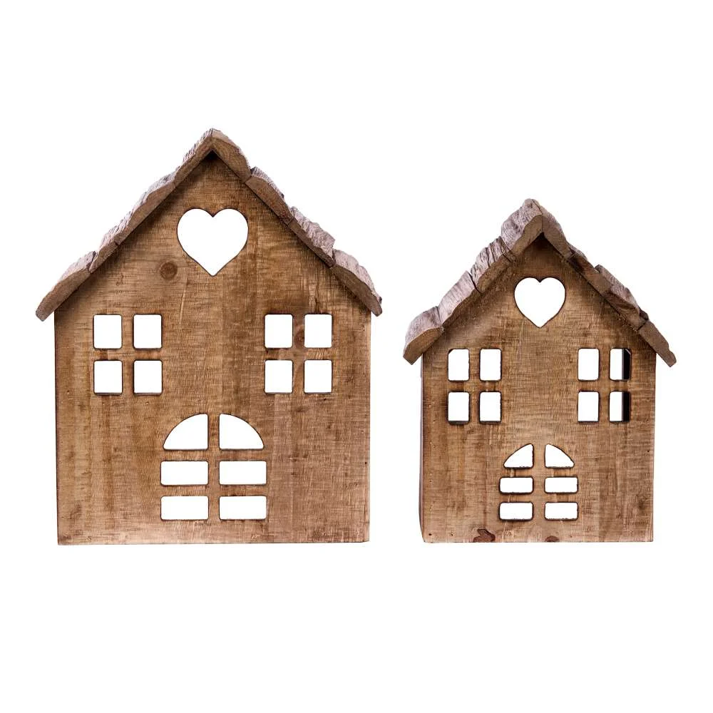 ARPIMEX Set Natale 2 CasSet Natalete Legno M.G. 26,5 x 14 x 31 Cm Marrone