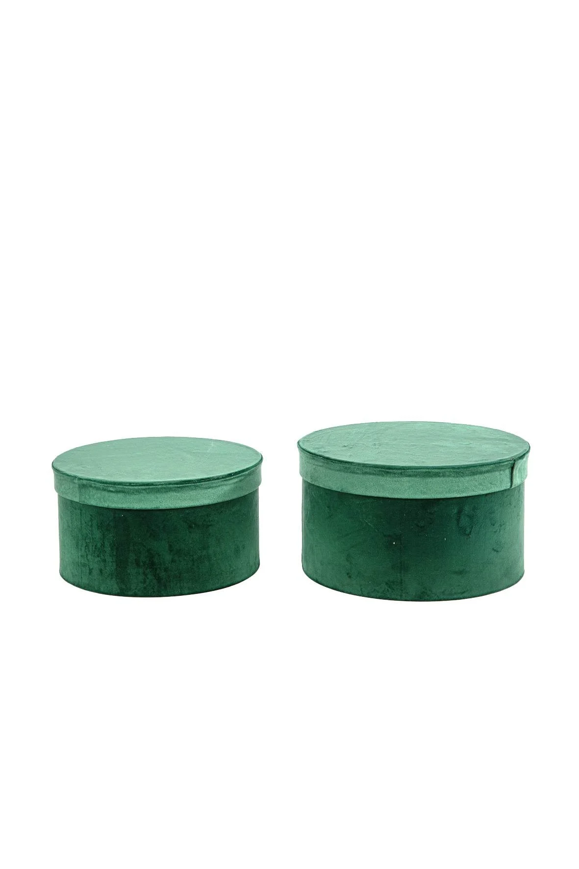 ARPIMEX Set Natale 2 Scatole Cilindriche D 28,5 Cm H 16 Cm Velluto Dark Green