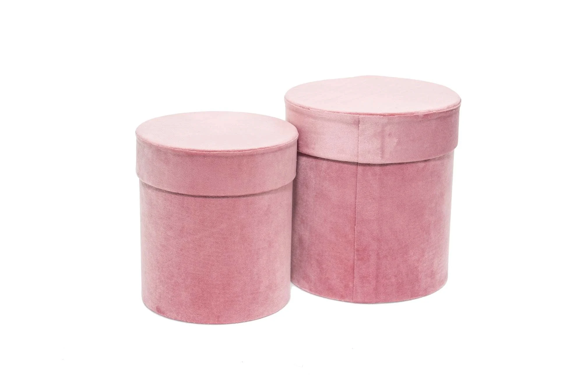 ARPIMEX Set Natale 2 Scatole Tonde D 19 Cm H 21 Cm Velluto Pink