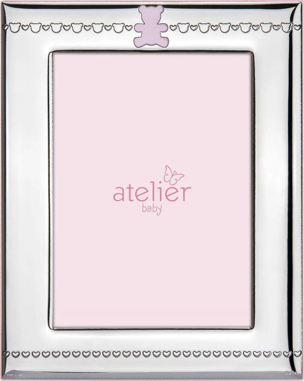Atelier Portafoto Orsetto Rosa 9 x 13 Cm Argentato Rosa