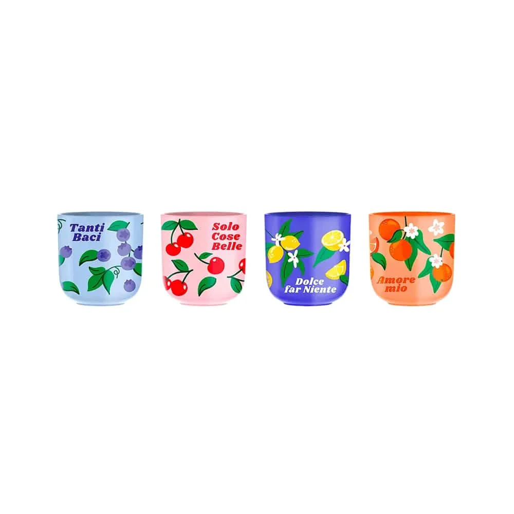 Bialetti Set 4 Bicchierini Frutta Conical Cups Multicolor
