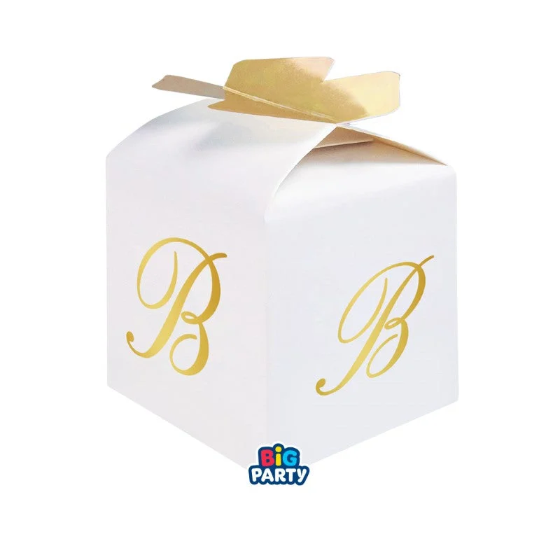 Big Party Bomboniera Scatoline Cubetto Fiocco Lettera B Cf 10 Pz