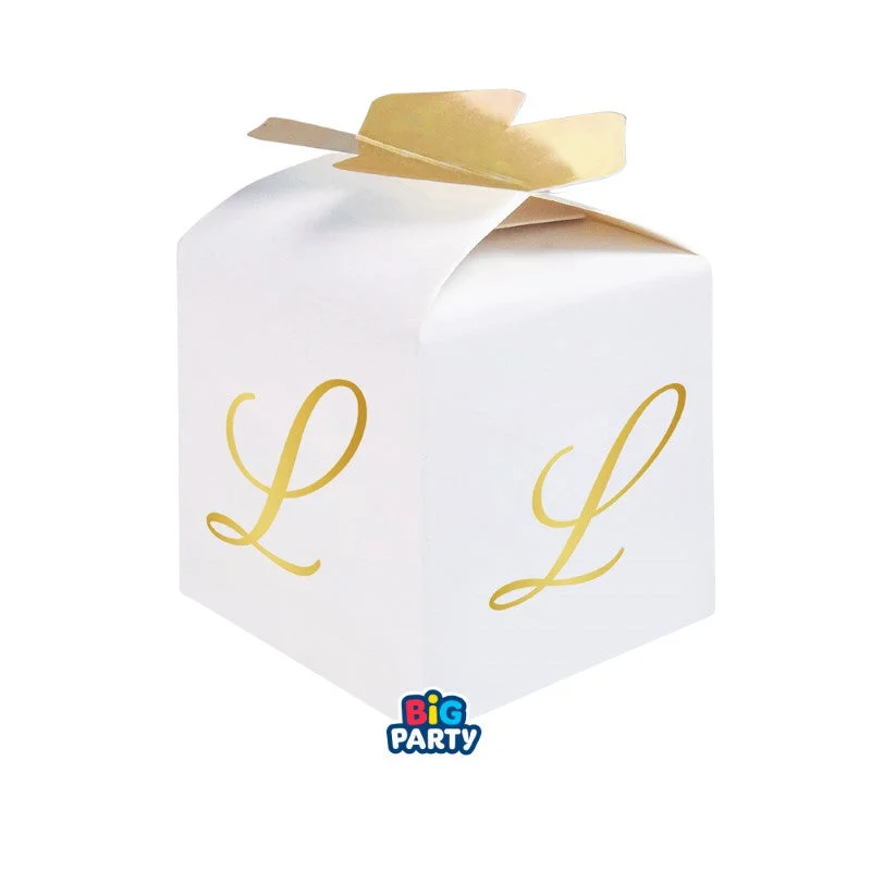 Big Party Bomboniera Scatoline Cubetto Fiocco Lettera L Cf 10 Pz