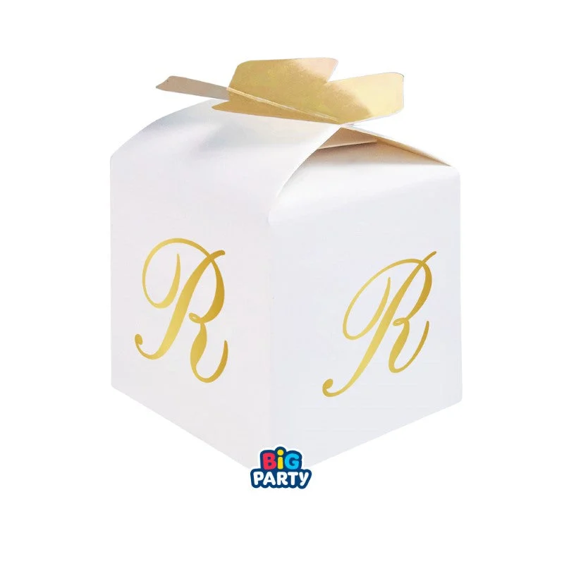 Big Party Bomboniera Scatoline Cubetto Fiocco Lettera R Cf 10 Pz