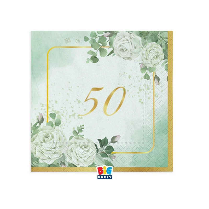 Big Party Piatti 50 Anni Eucalipto D 20 Cm Cf 6 Pz