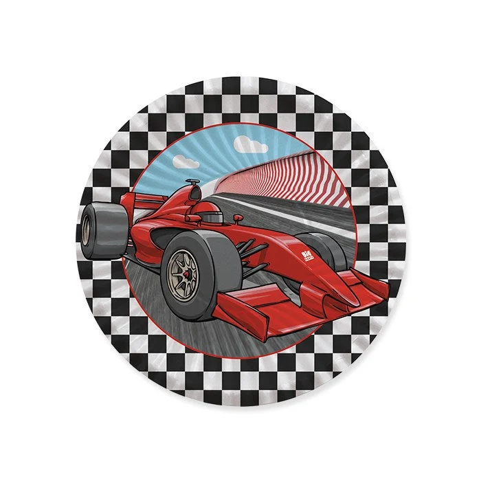 Big Party Piattini in Cartone D 18 Cm Formula 1 Party Rosso Nero Cf 8 Pz