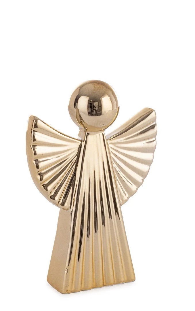 Bizzotto Angelo di Natale Nander H 18 Cm Porcellana Oro