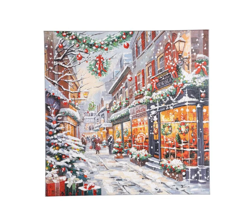 Bizzotto Dipinto Silent Night 6007 di Natale 60 x 60 Cm Multicolor
