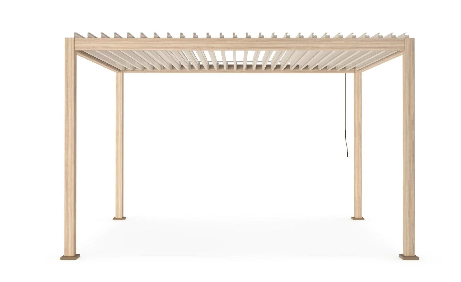 Bizzotto Ocean Pergola Bioclimatica Natural Seta PVC Legno 3×4 m