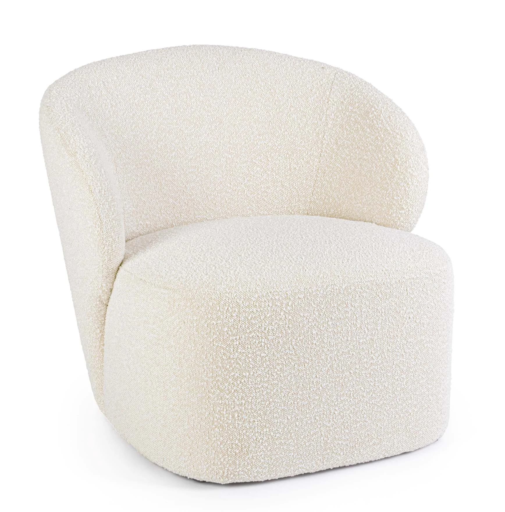Bizzotto Babila Naturale Poltrona Bouclé Legno Pino