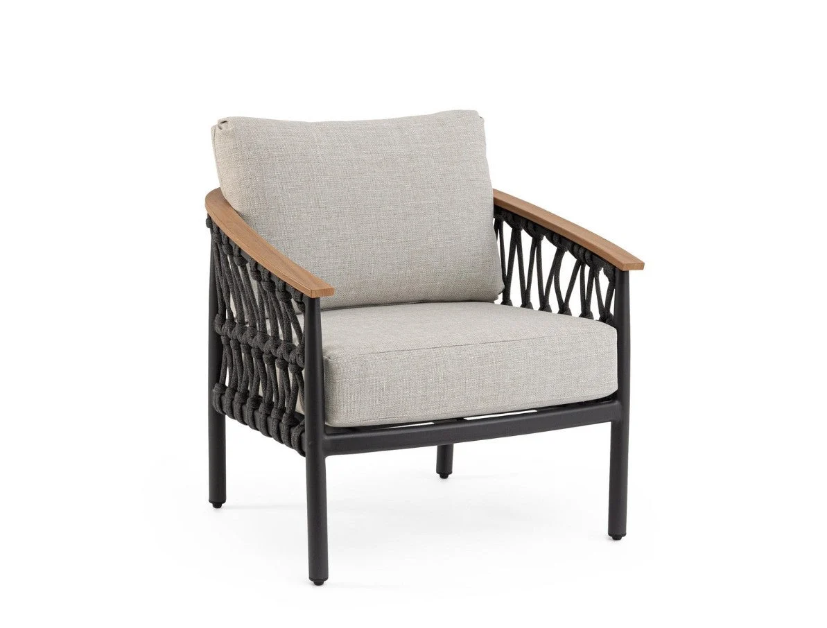 Bizzotto Fenix Poltrona Outdoor Antracite Corda Olefin Alluminio