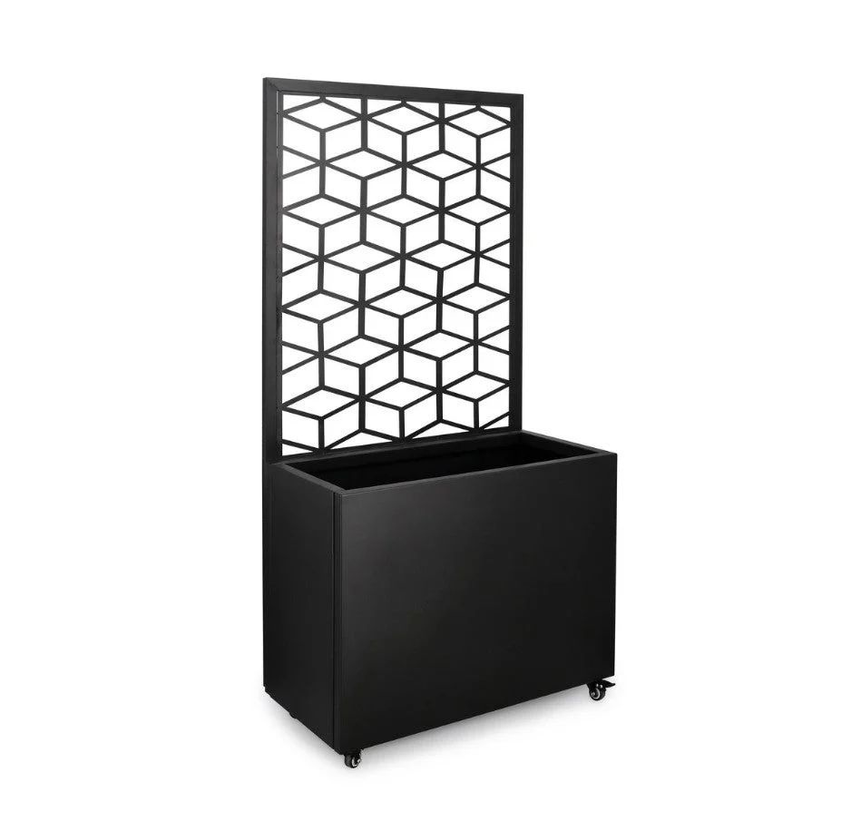 Bizzotto Silvy Geometric Fioriera Nero Acciaio 76×41×152 cm