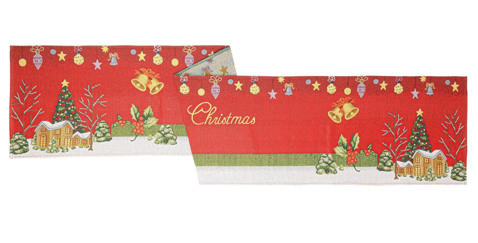Bizzotto Runner Magical Natale 183 x 33 Cm Rosso