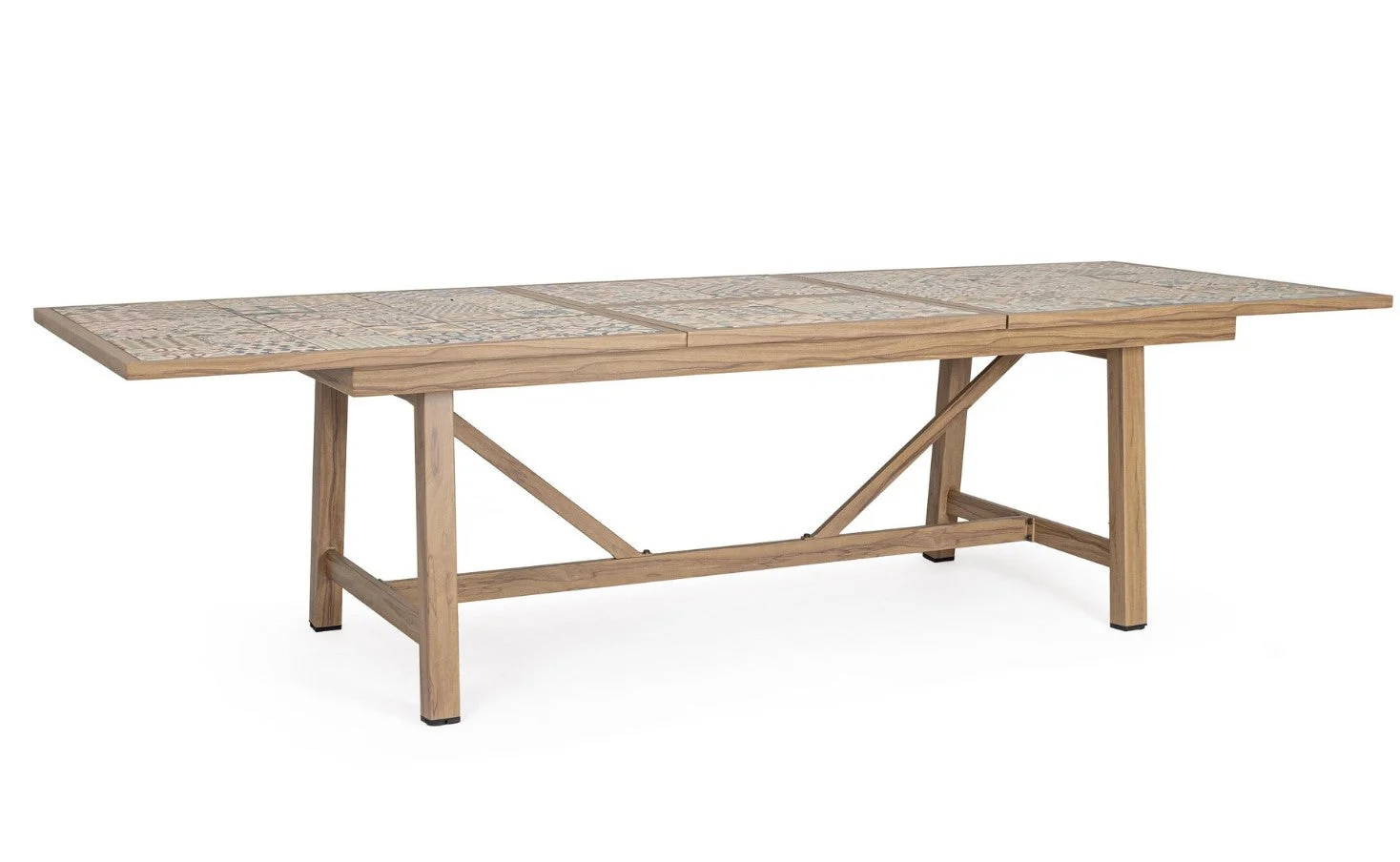 Bizzotto Tavolo Allungabile Rettangolare Kalimera 212 / 285 x 106 Cm con Mattonelle Colore Desert