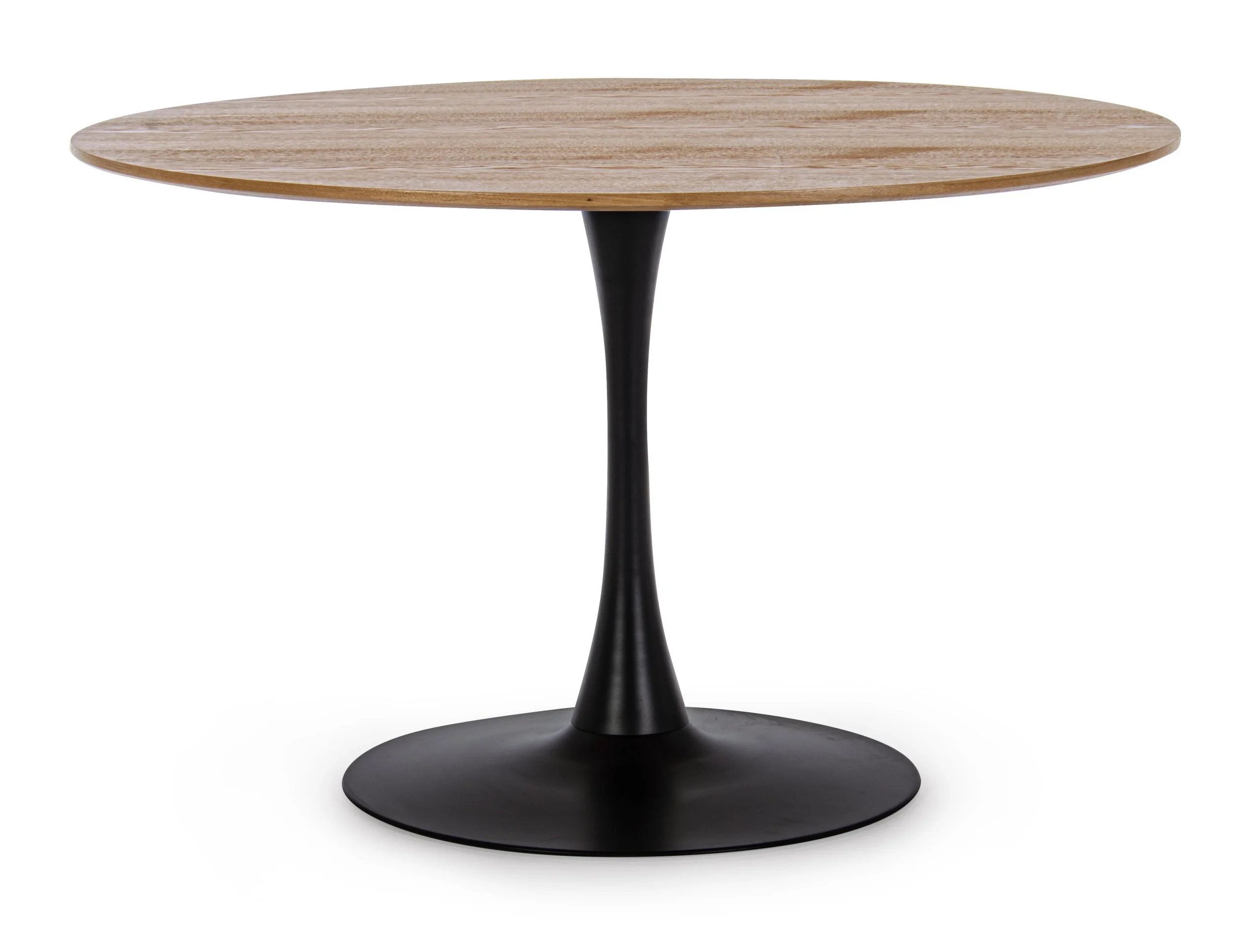 Bizzotto Tavolo Bloom Top Veneer Rotondo D 120 Cm H 75 Cm Nero Marrone
