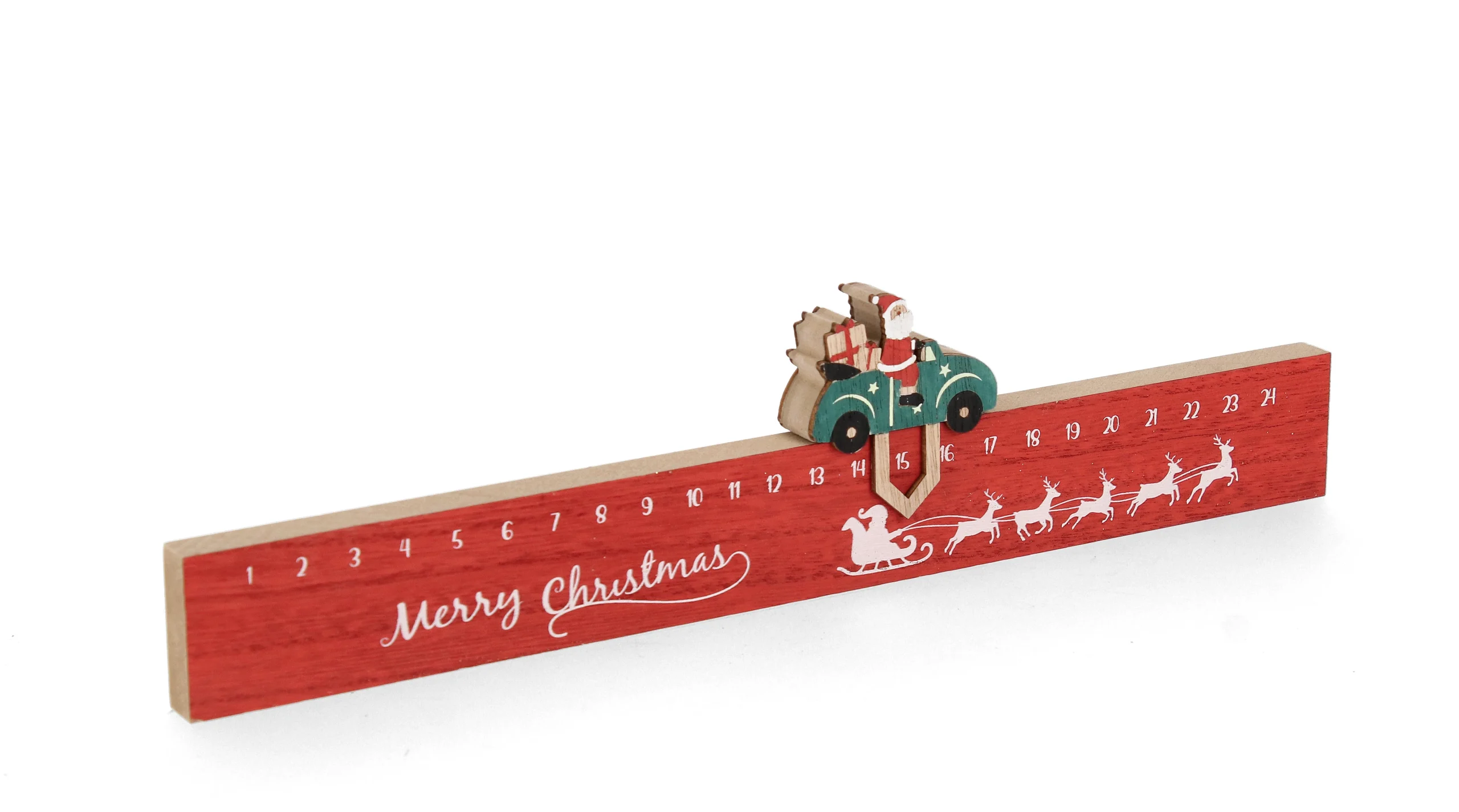 Bizzotto Calendario Natale Avvento Lettie Lineare H 9,5 Cm Rosso