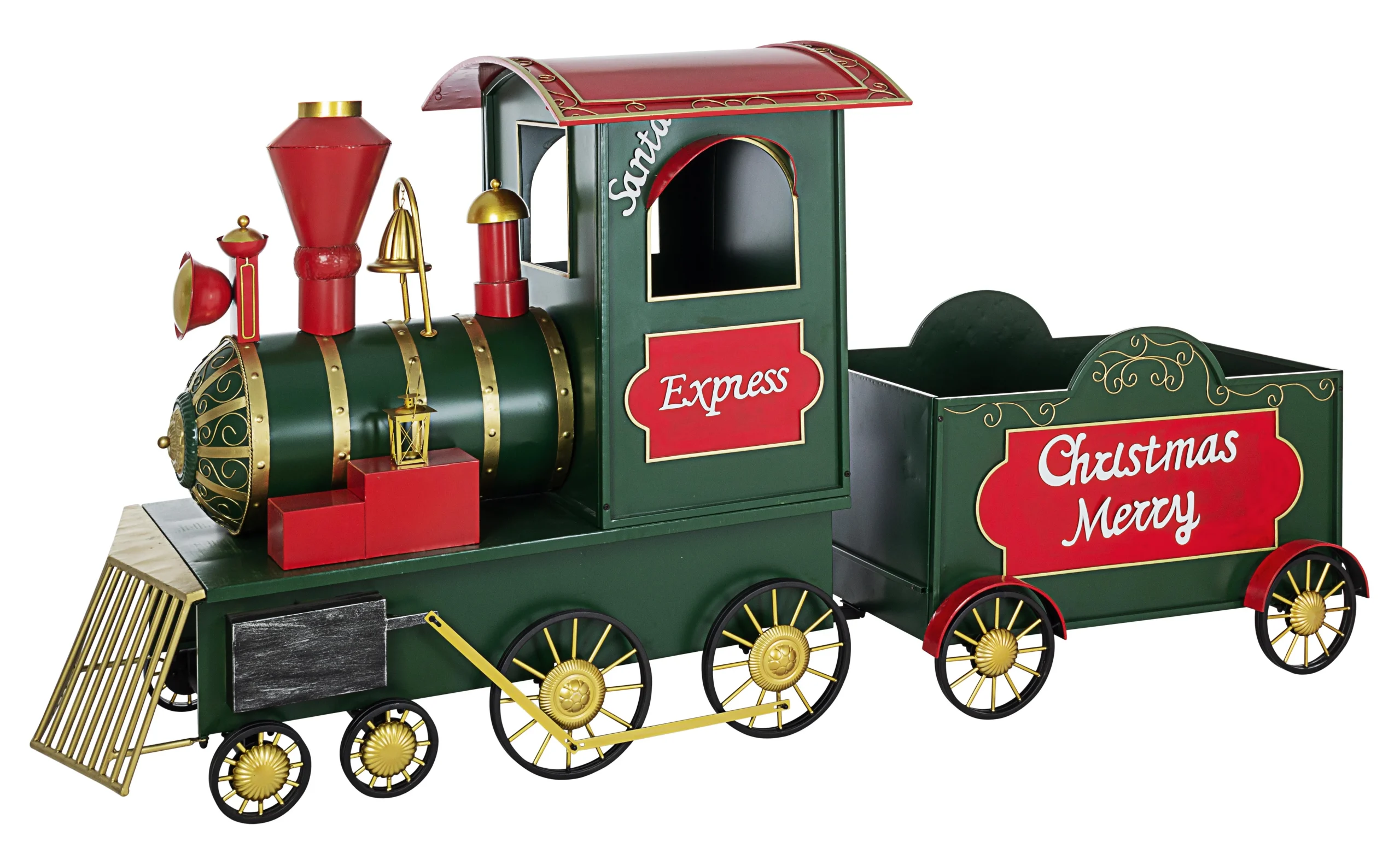 Bizzotto Decorazione di Natale Treno Express Merry Christmas Metallo Verde