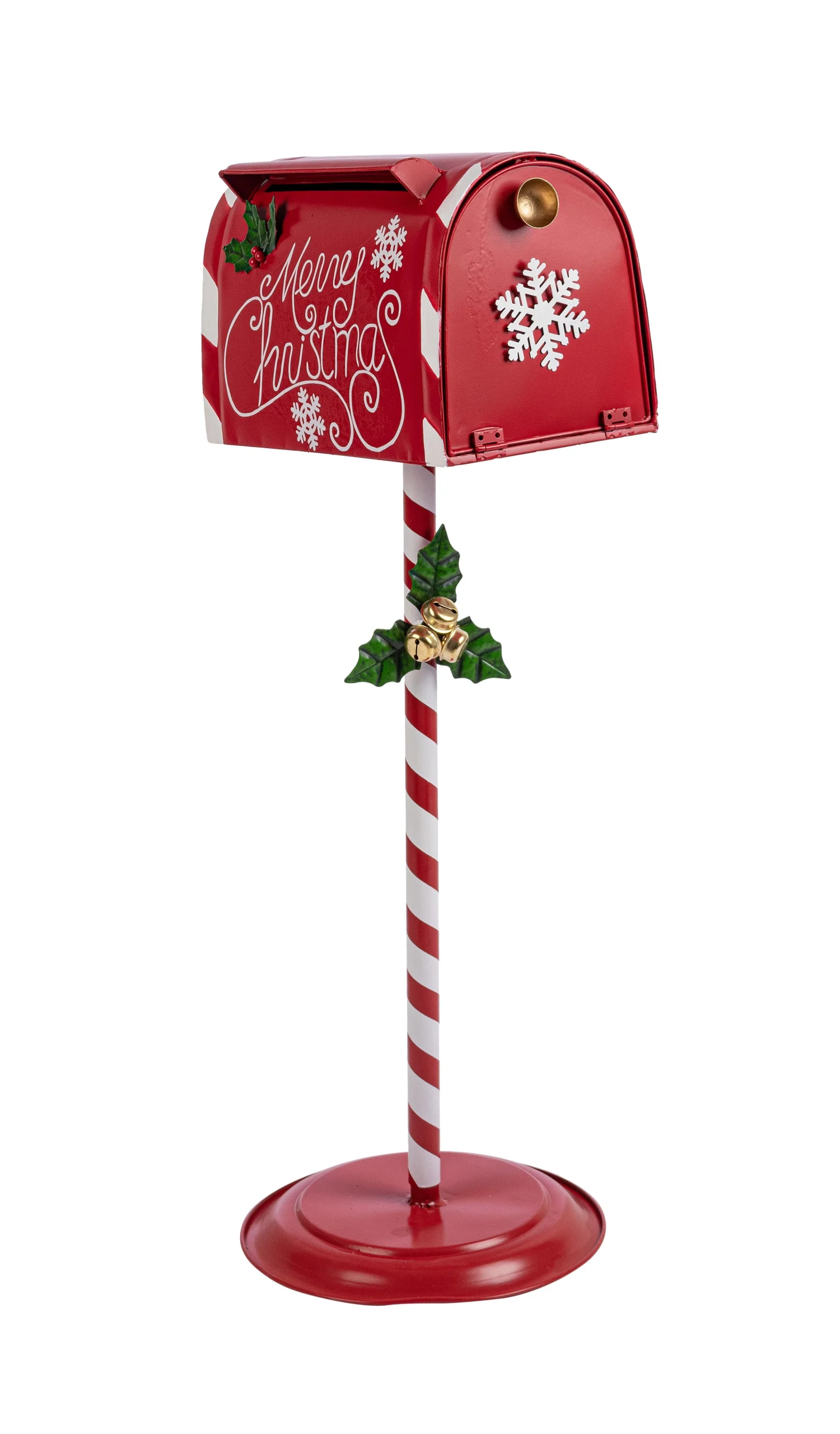 Bizzotto Portalettere Dec. Natale Erlic con Palo H 90 36,60 x 29,5 Cm Rosso Bianco