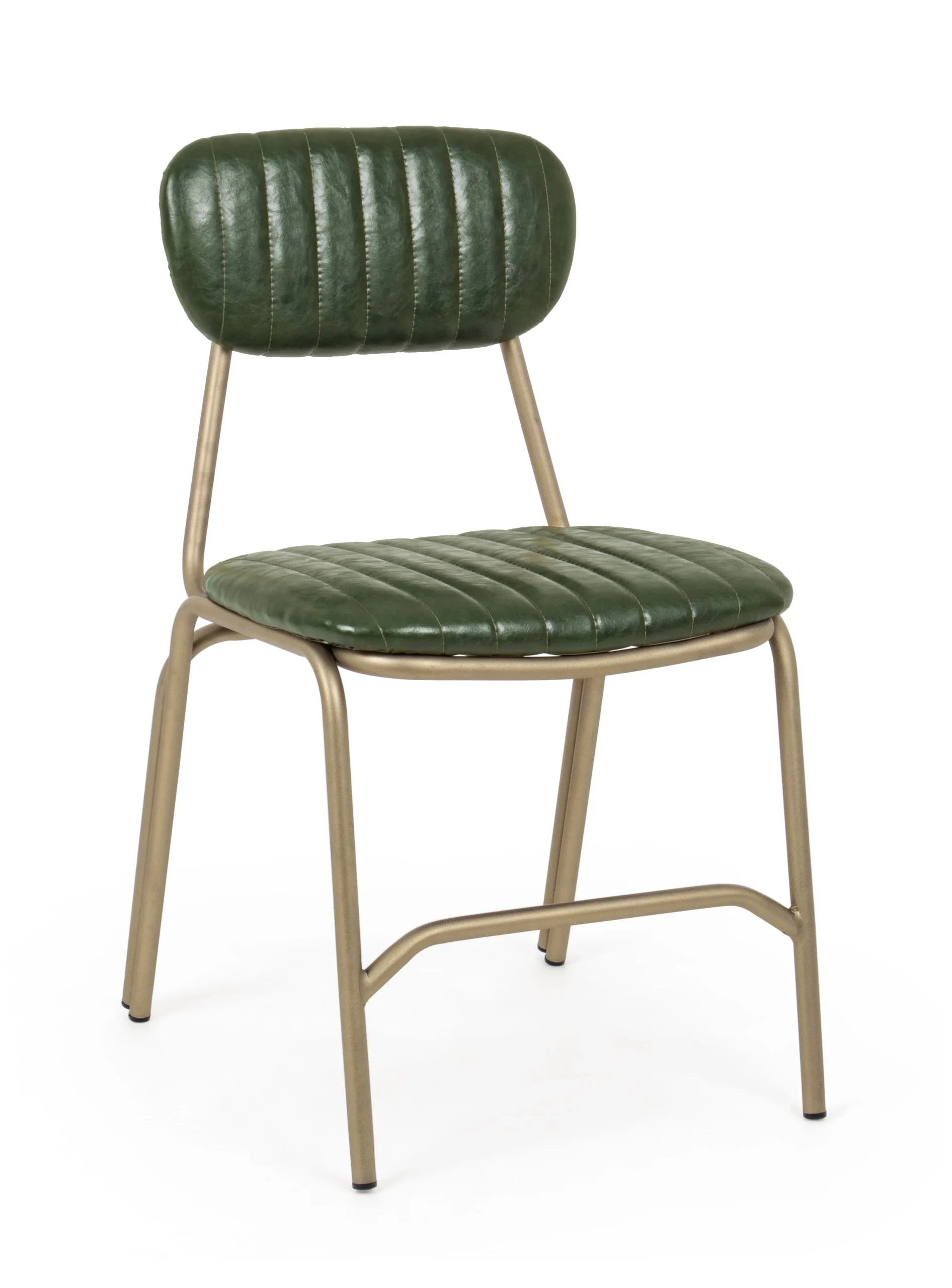 Bizzotto Sedia Addy Acciaio Similpelle Verde Scuro