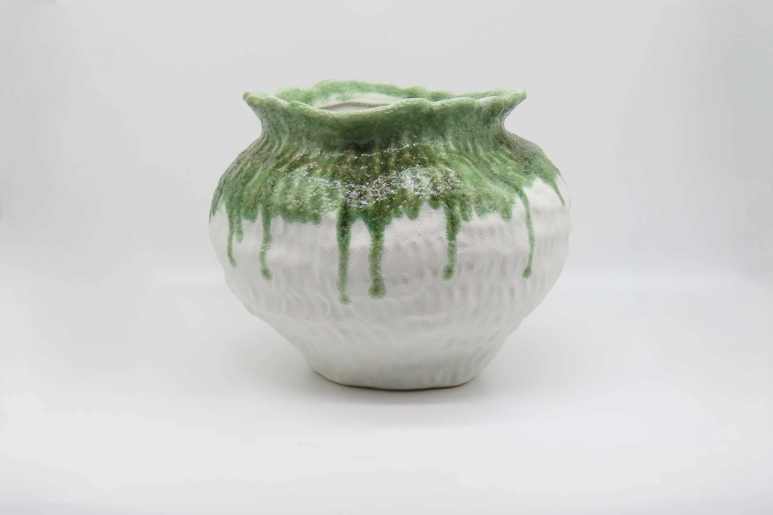 BONTURI CASA HOME DECORATION Orcio Picolo H 24 Cm 30 x 30 Cm Ceramica Lava White Green