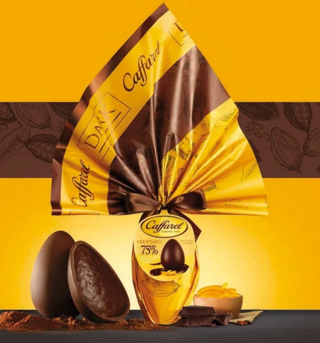 Caffarel Uovo Dark Ass. Fondente Classico o con Granella di Cacao o con Arancia 230 Gr 1 Pz