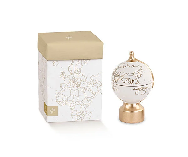 Cupido&Co. Mappamondo Bianco D 75 Mm H 125 Mm Candela e Scatola