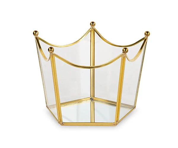 Cupido&Co. Portacandela Corona H 110 Mm D 155 Mm Vetro Oro