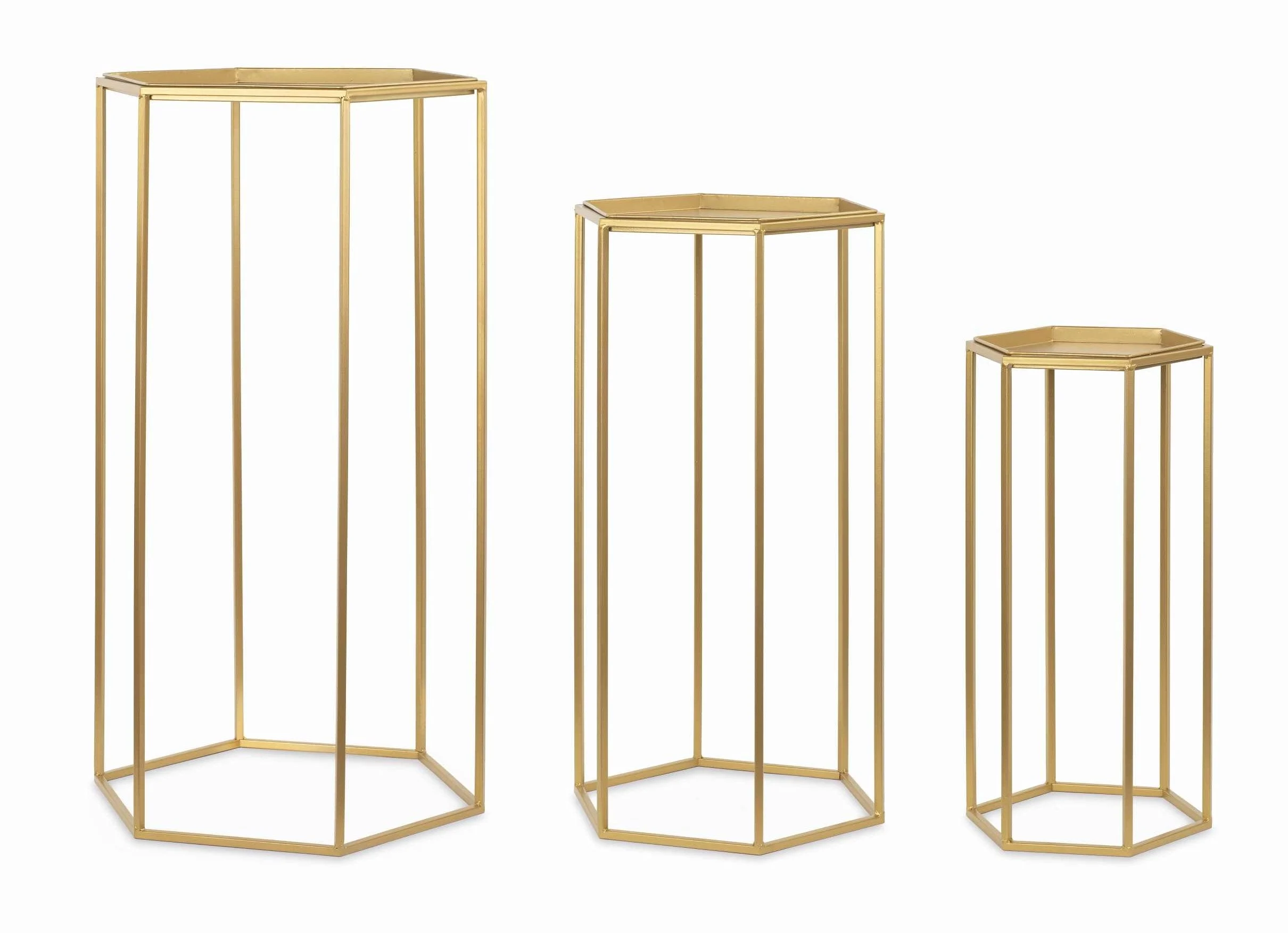 Cupido&Co. Set 3 Display Esagonali D 310 Mm H 600 Mm D 499 Mm H 900 Mm Oro