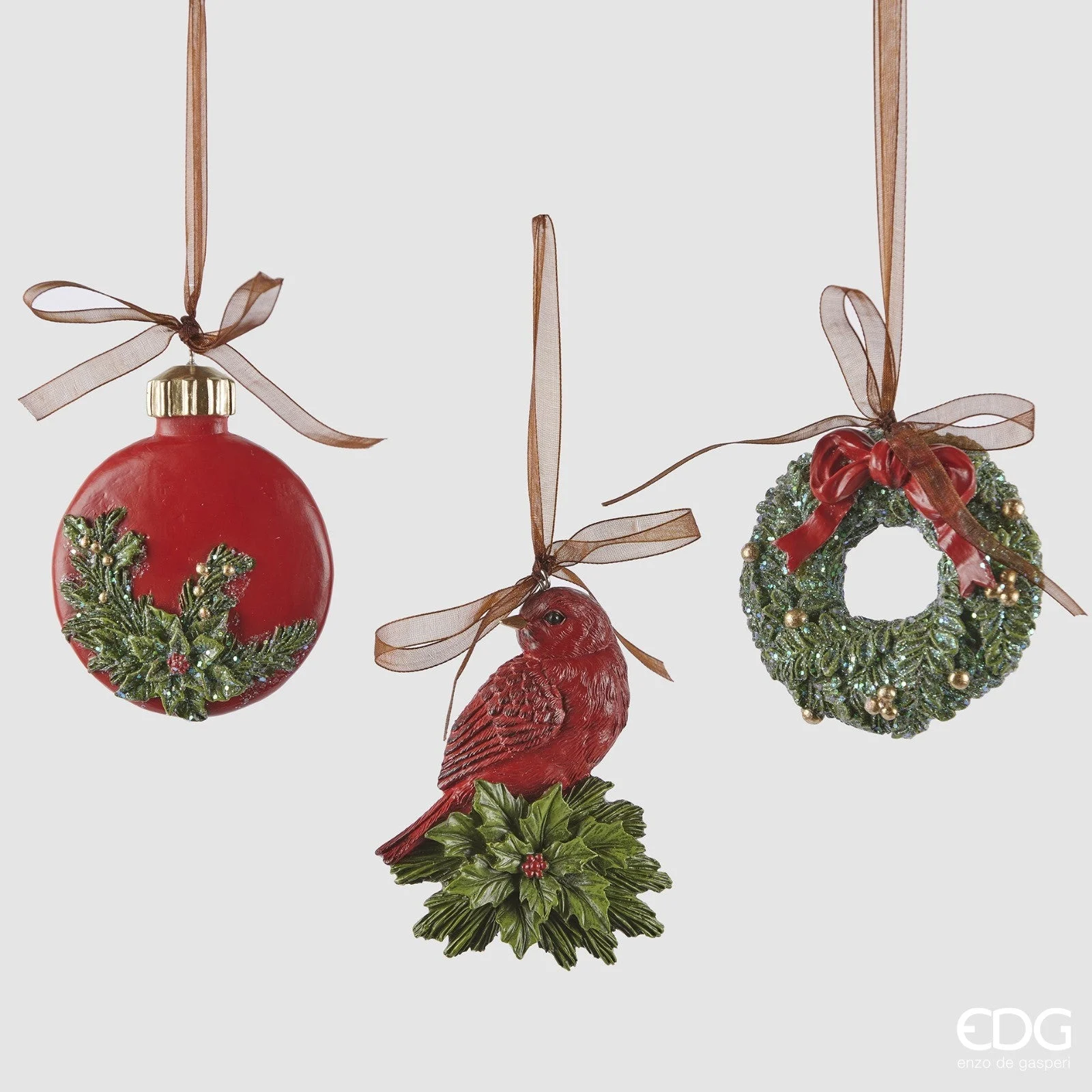 EDG Enzo De Gasperi Addobbo di Natale Decomix Ass. H 8 Cm Green Red 1 Pz