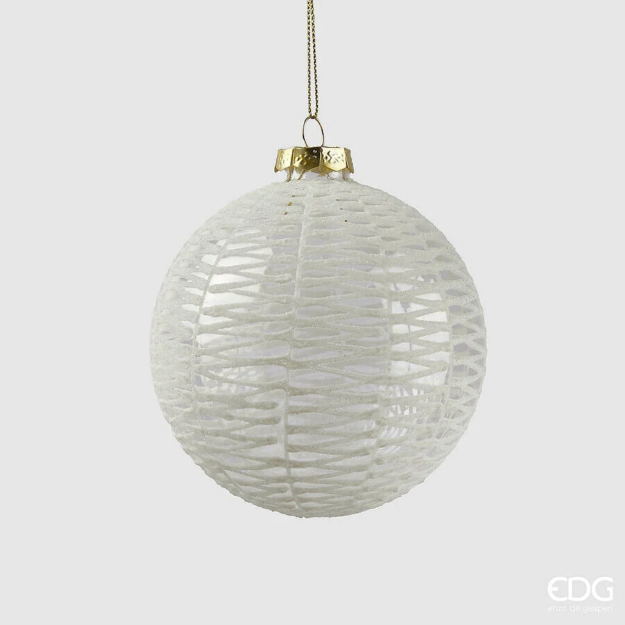 EDG Enzo De Gasperi Addobbo di Natale Palla Rete D 10 Cm White
