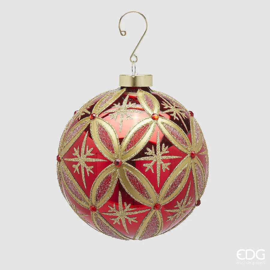 EDG Enzo De Gasperi Addobbo di Natale Palla Rubini D 12 Cm Gold
