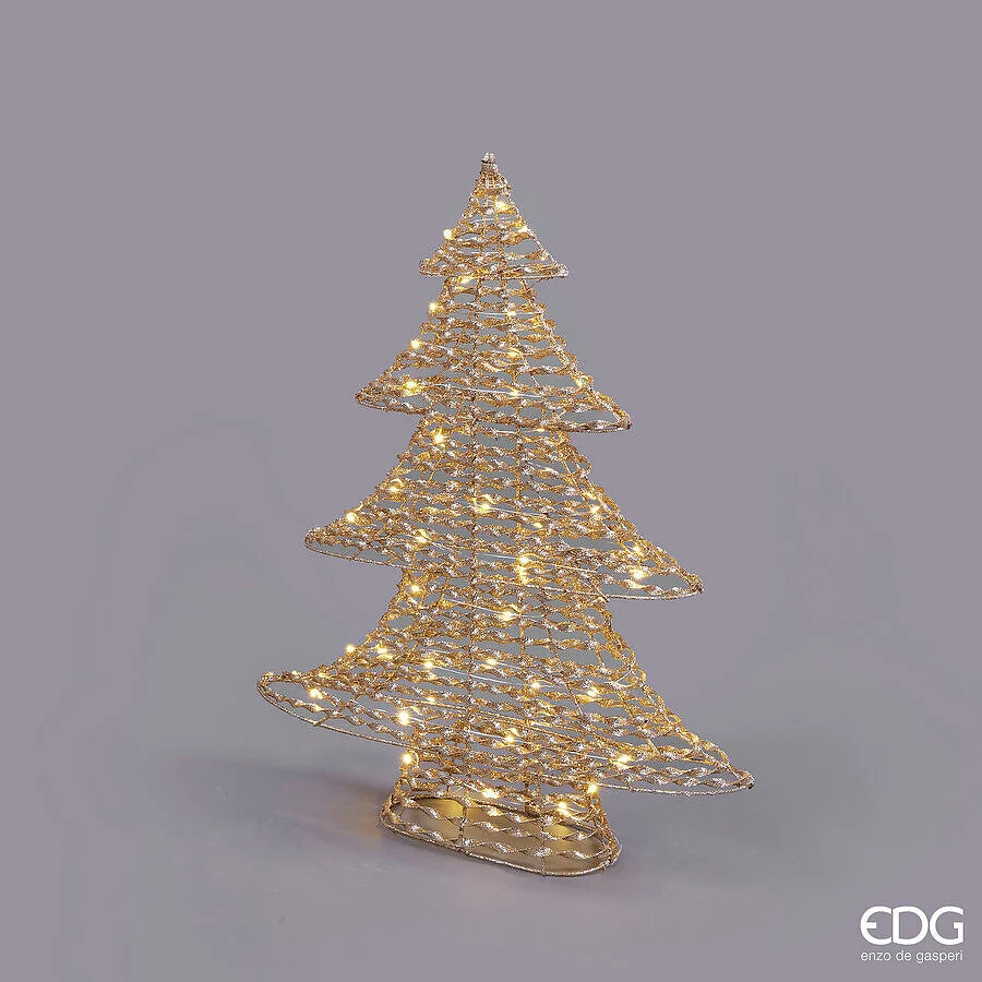 EDG Enzo De Gasperi Albero di Natale Led Stripes 60 Microled H 58 Cm L 48 Cm L 9,5 Cm Gold