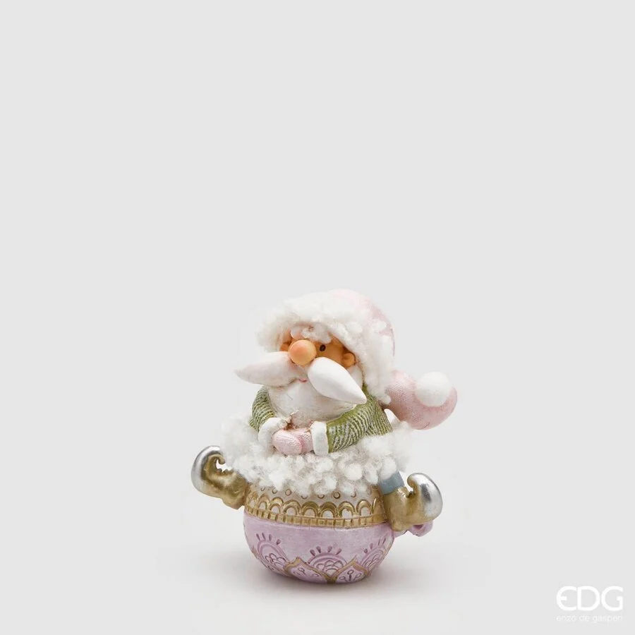 EDG Enzo De Gasperi Babbo Natale Decoro H 11 Cm Green Pink