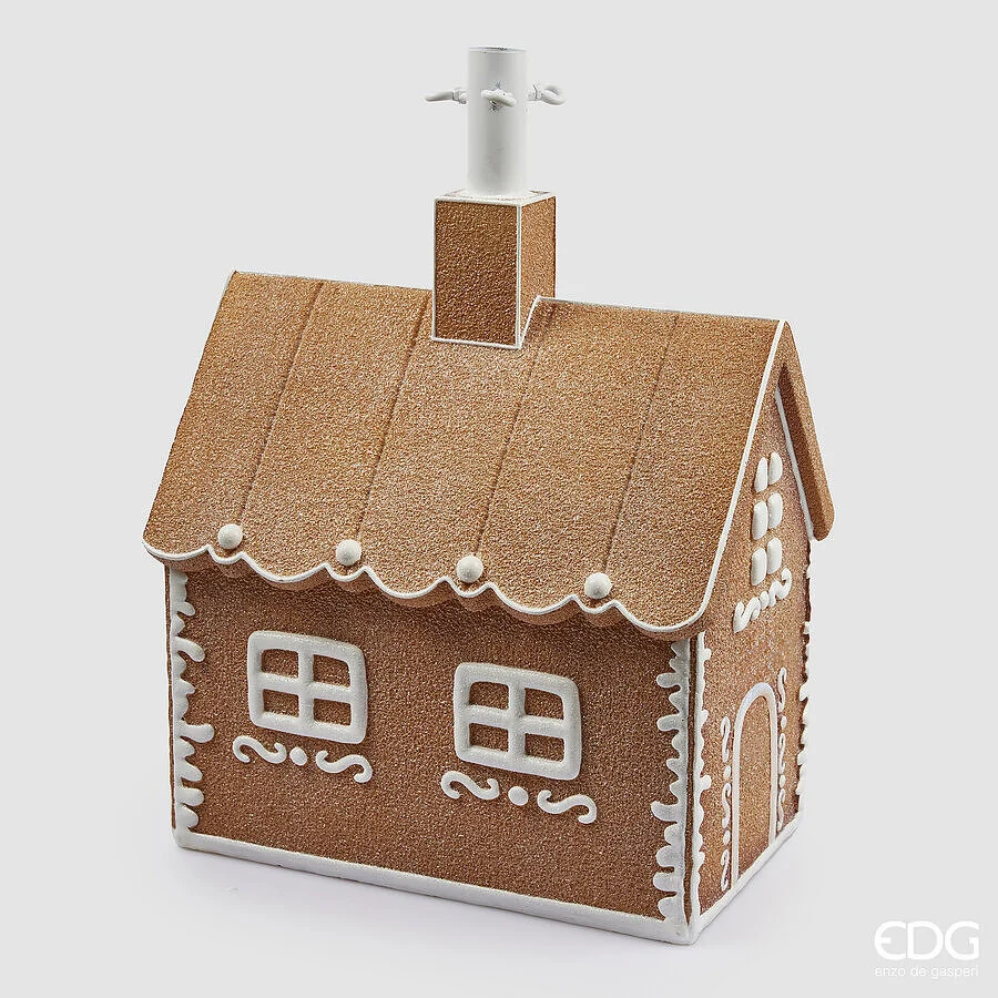 EDG Enzo De Gasperi Base per Albero Natale Pino Casetta Marzapane H 55 Cm 40 x 27 Cm Hazelnut