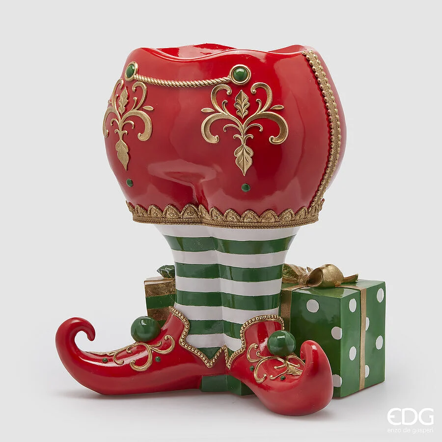 EDG Enzo De Gasperi Base Pino Elfo Natale Pantaloni H 66 Cm L 57 Cm L 41 Cm Green Red