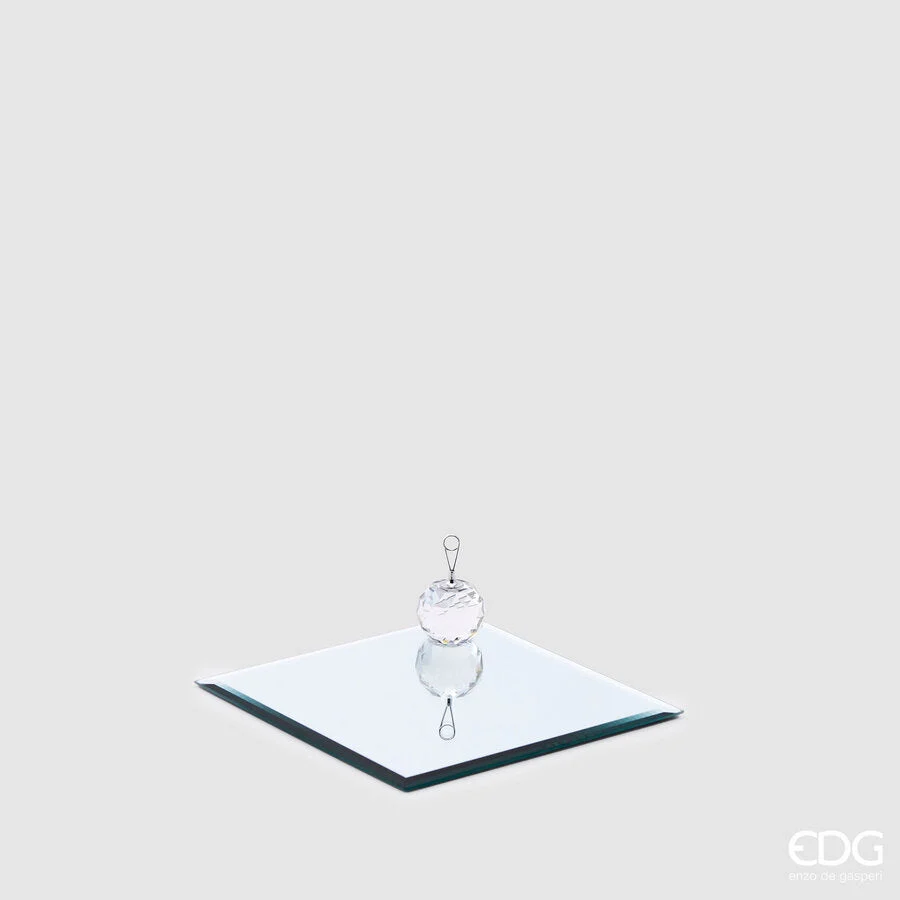 EDG Enzo De Gasperi Base Specchio Quadrata 20 x 20 Cm Silver Vetro
