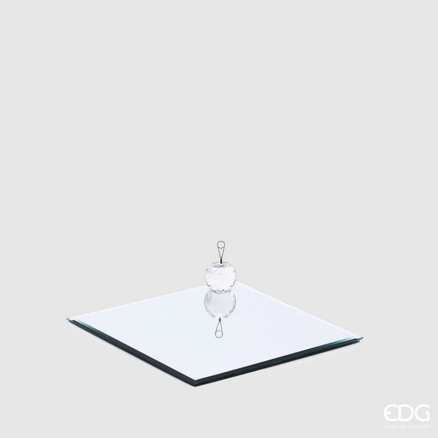 EDG Enzo De Gasperi Base Specchio Quadrata 25 x 25 Cm Silver Vetro