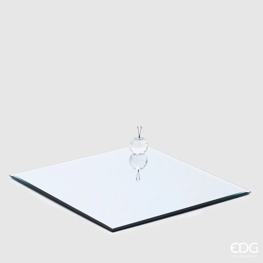 EDG Enzo De Gasperi Base Specchio Quadrata 35 x 35 Cm Silver Vetro