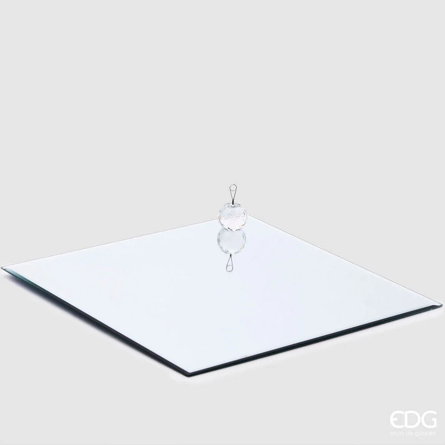 EDG Enzo De Gasperi Base Specchio Quadrata 40 x 40 Cm Silver Vetro