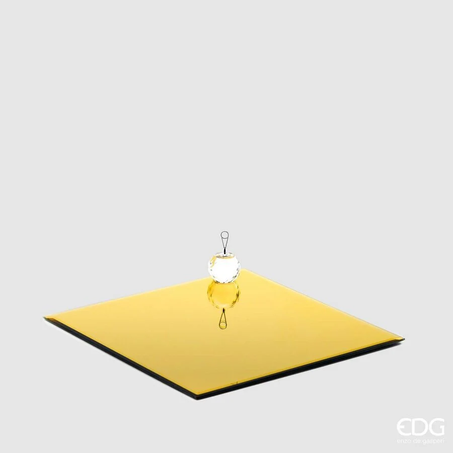 EDG Enzo De Gasperi Base Specchio Quadrato 30 x 30 Cm Gold Vetro