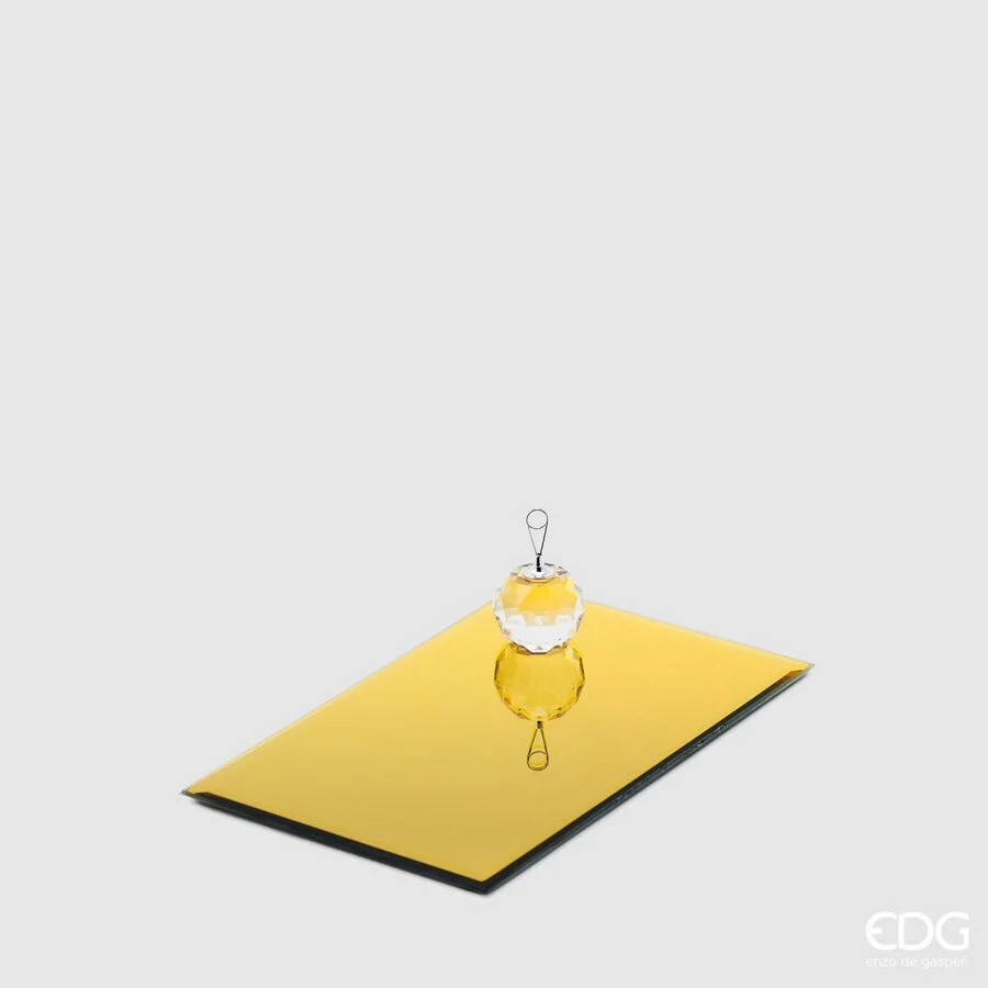 EDG Enzo De Gasperi Base Specchio Rettangolare 25 x 15,5 Cm Gold Vetro