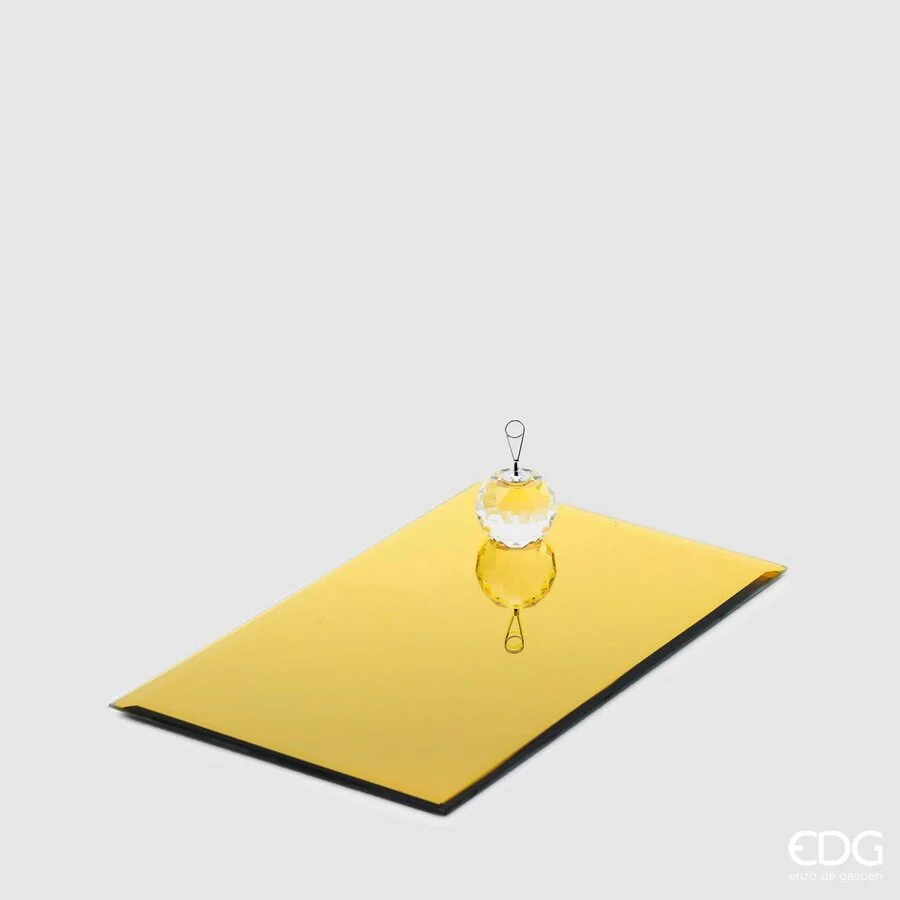 EDG Enzo De Gasperi Base Specchio Rettangolare 30 x 18,5 Cm Gold Vetro