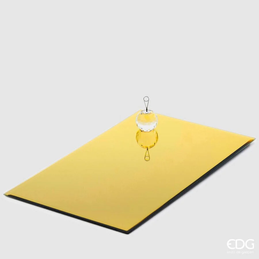 EDG Enzo De Gasperi Base Specchio Rettangolare 40 x 24,5 Cm Gold Vetro