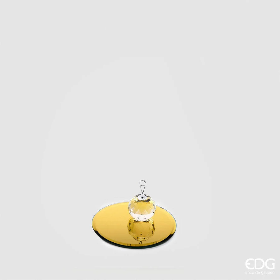 EDG Enzo De Gasperi Base Specchio Rotondo D 12 Cm Gold Vetro